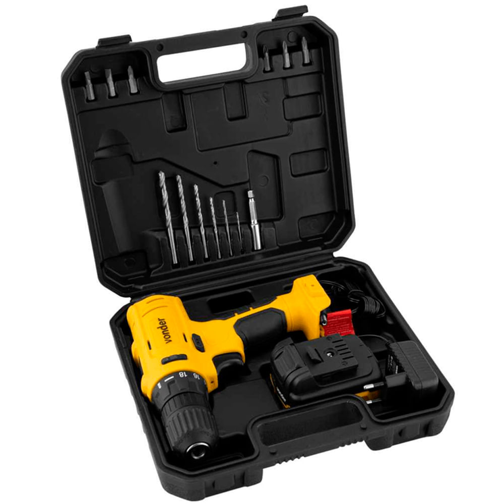 Parafusadeira e Furadeira Pfv120 a Bateria 12v  com Carregador Bivolt e Maleta Vonder 65682_0